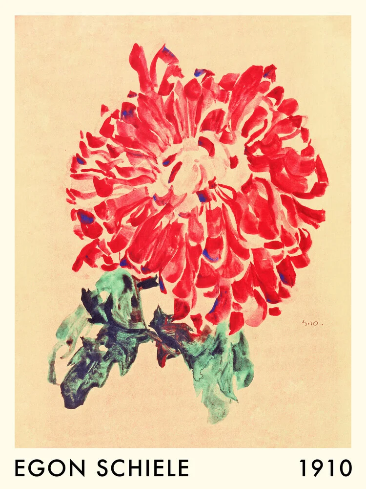 Egon Schiele: Rote Chrysantheme (1910) - fotokunst von Art Classics