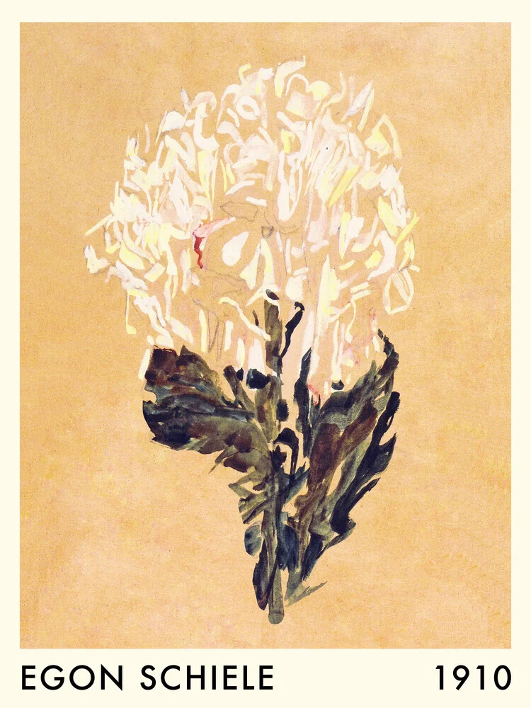 Egon Schiele: Weiße Chrysantheme (1910) - fotokunst von Art Classics