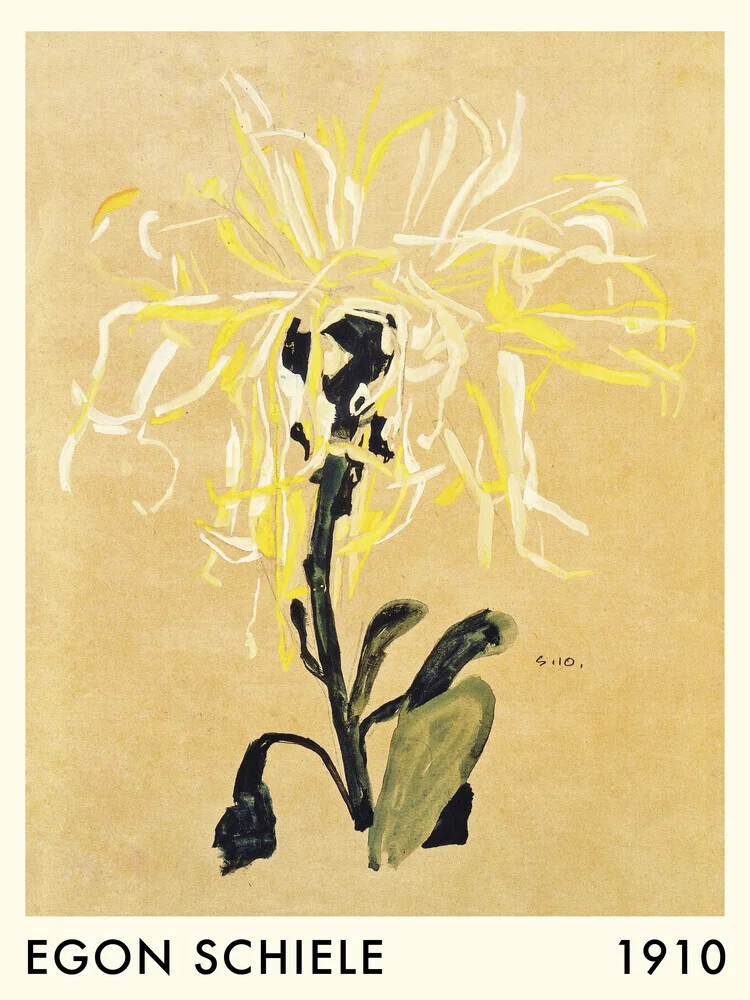 Egon Schiele: Gelbe Chrysantheme (1910) - fotokunst von Art Classics