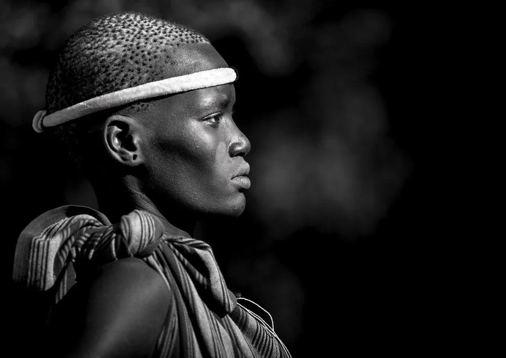 Bodi tribe woman Omo Ethiopia - fotokunst von Eric Lafforgue