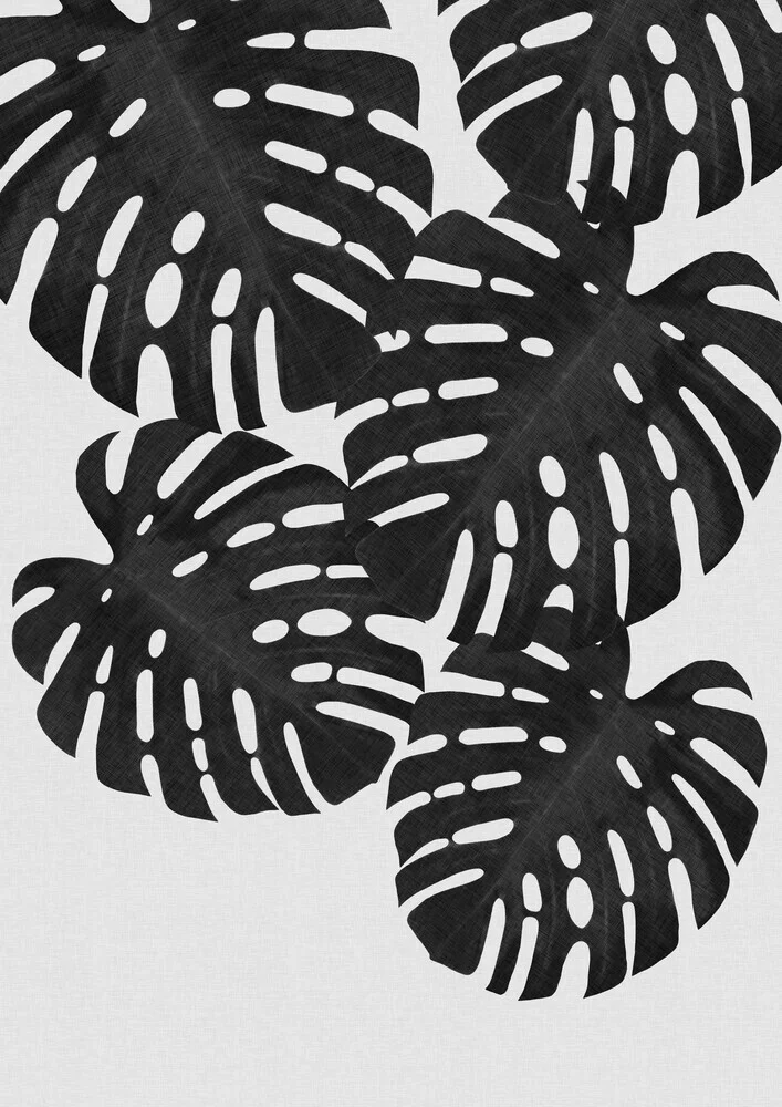 Monstera Leaf Black & White I - fotokunst von Orara Studio