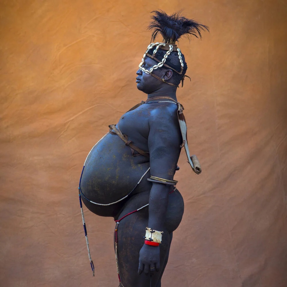 Bodi fat man Omo valley Ethiopia - Fineart photography by Eric Lafforgue