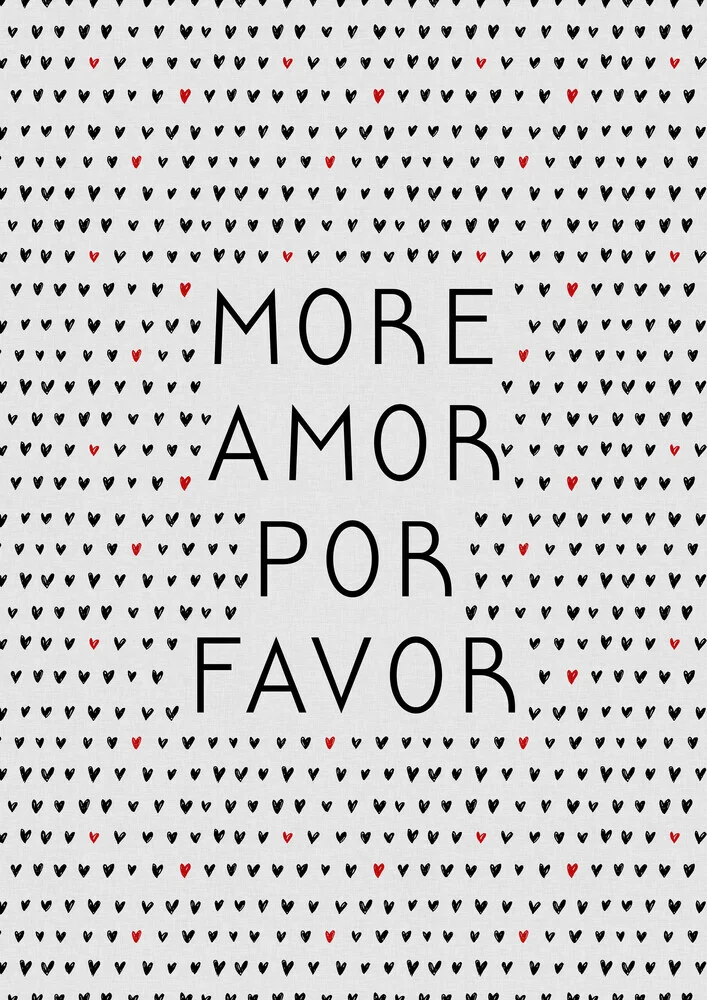 More Amor Por Favor Black and Red - fotokunst von Orara Studio