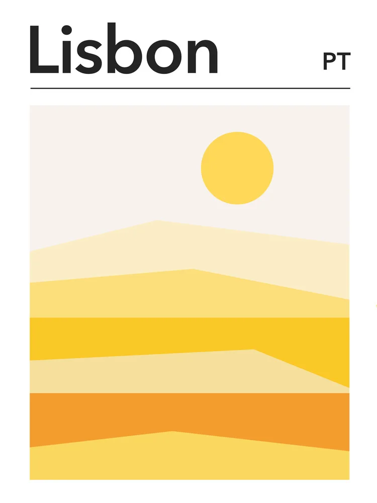 Lissabon City Poster - fotokunst von Typo Art