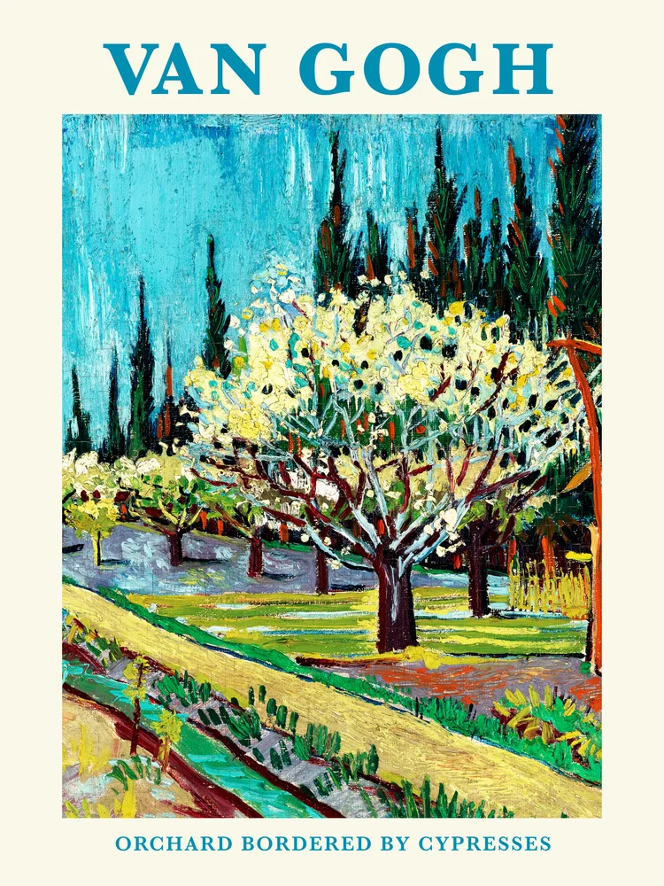 Vincent van Gogh: Von Zypressen gesäumter Obstgarten - fotokunst von Art Classics