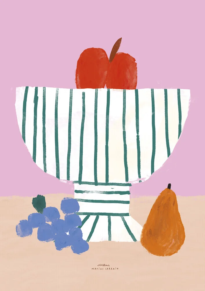 Colourful print with bowl of fruit - fotokunst von Matías Larraín