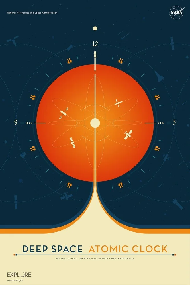 Deep Space Atomic Clock Orange - fotokunst von Nasa Visions