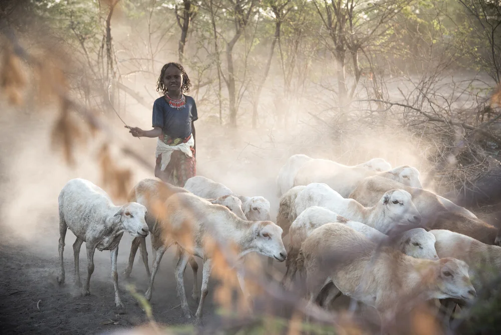 Girl with her goats - Fineart photography by Photolovers .