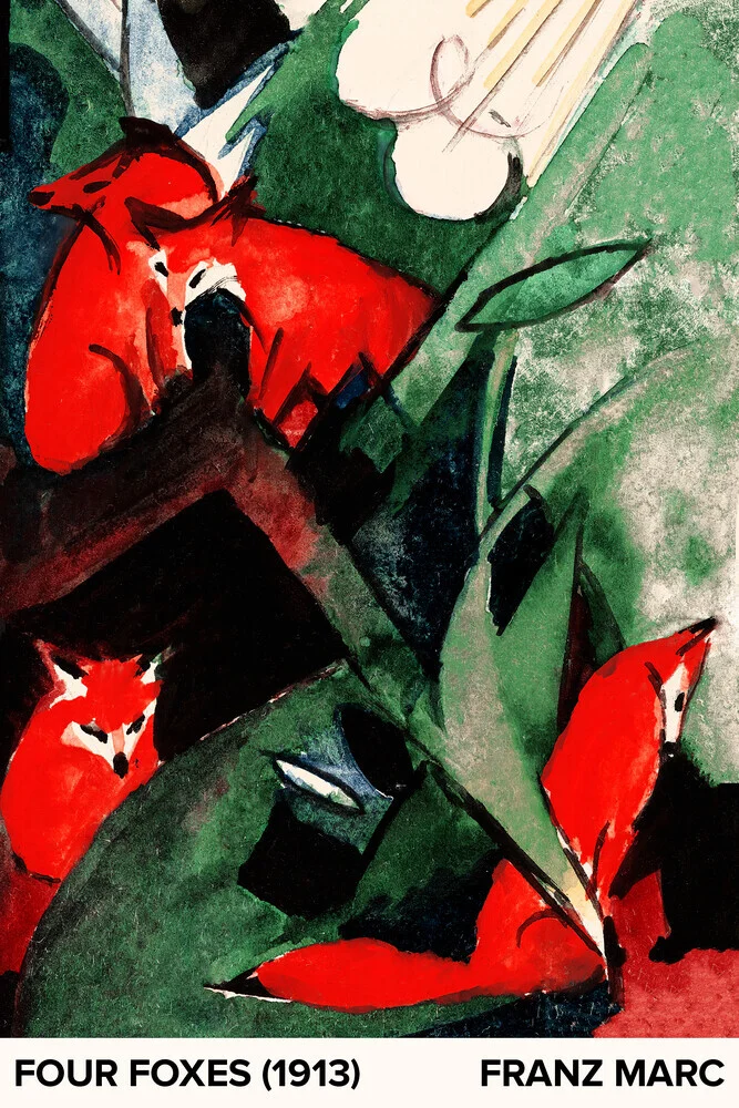 Franz Marc: Vier Füchse - fotokunst von Art Classics