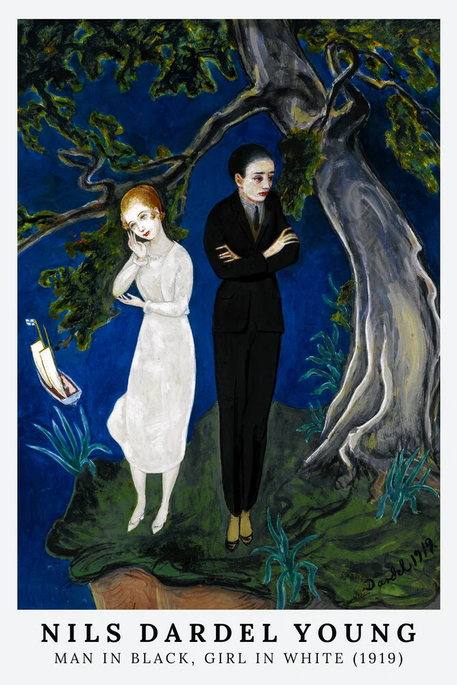 Nils Dardel: Young Man In Black, Girl In White - Fineart photography by Art Classics