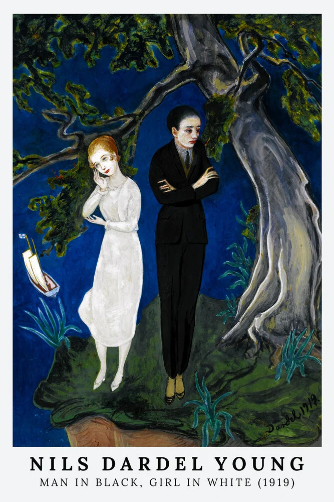 Nils Dardel: Young Man In Black, Girl In White - fotokunst von Art Classics