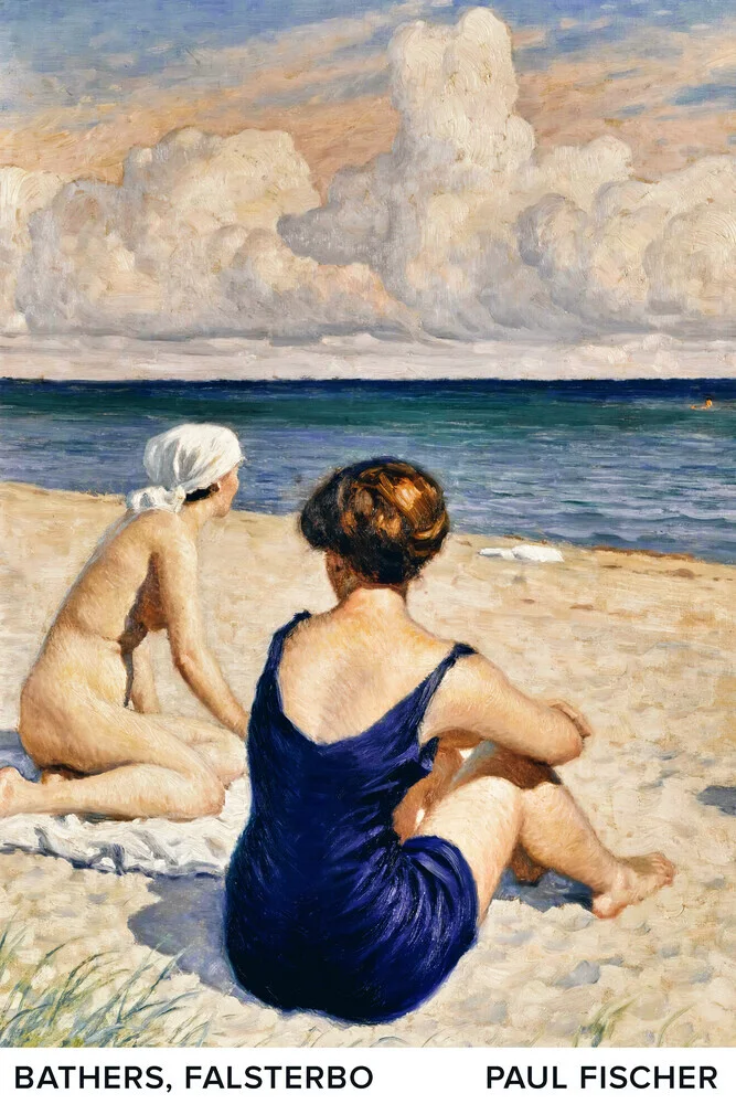 Paul Fischer: Badegäste am Strand, Falsterbo - fotokunst von Art Classics