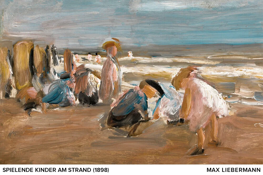 Max Liebermann: Spielende Kinder am Strand - fotokunst von Art Classics