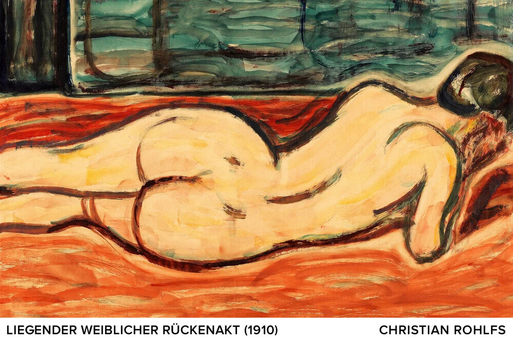 Christian Rohlfs: Reclining female back nude - Fineart photography by Art Classics