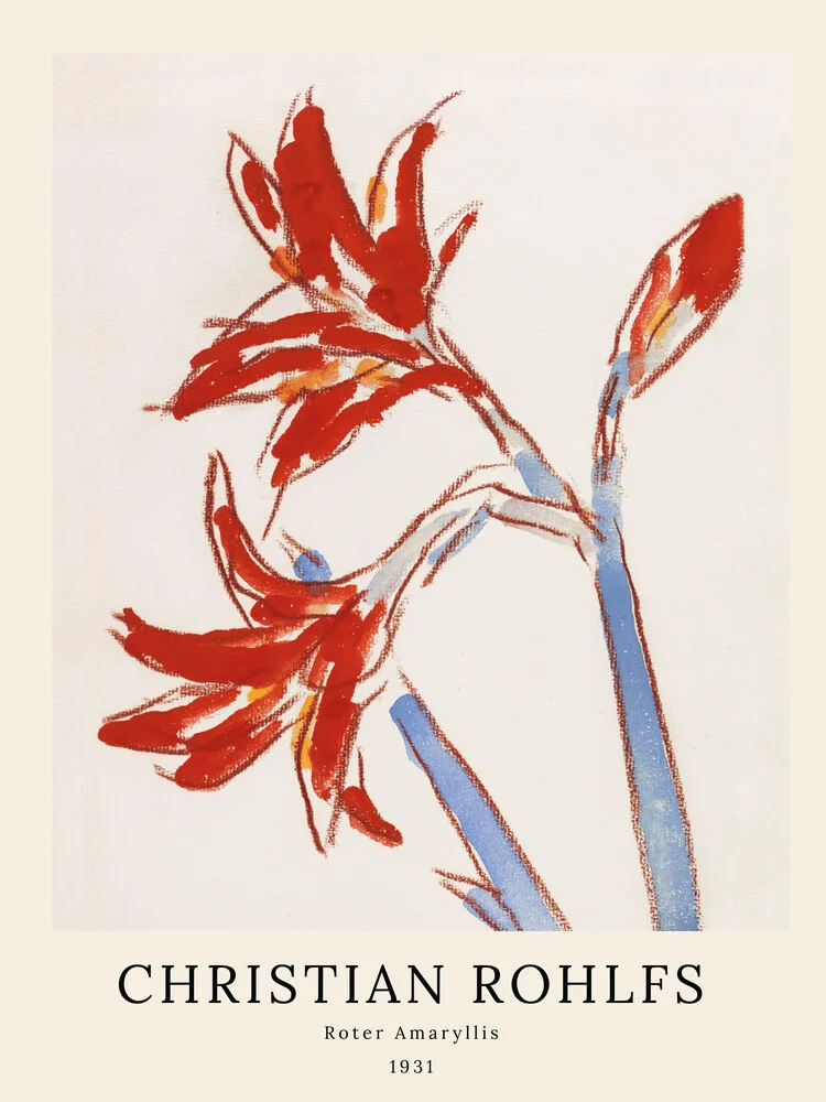 Christian Rohlfs: Roter Amaryllis - fotokunst von Art Classics