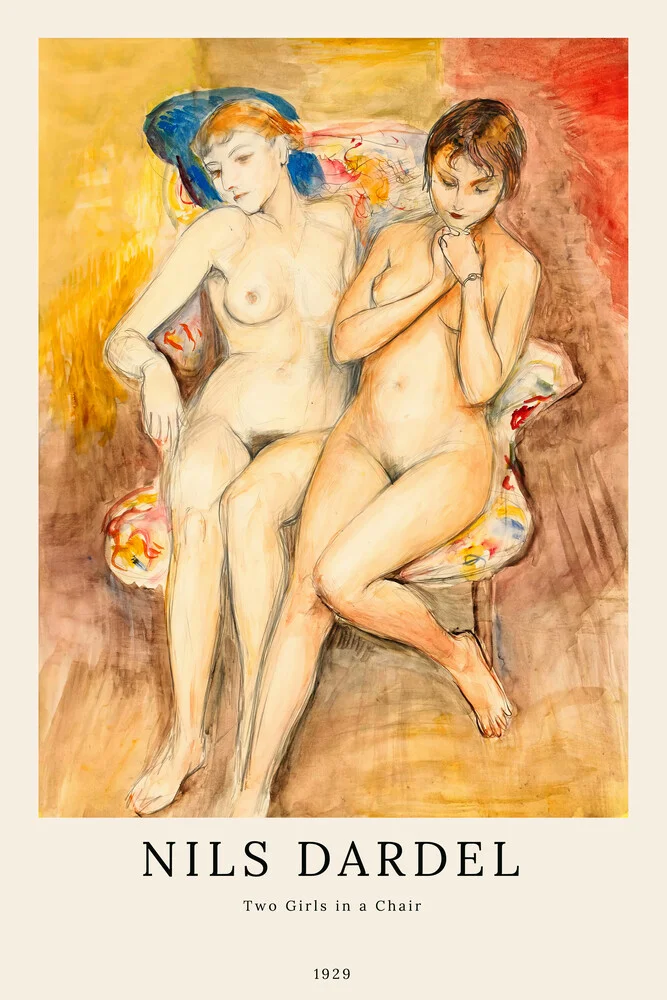 Nils Dardel: Two Girls in a Chair - Fineart photography by Art Classics