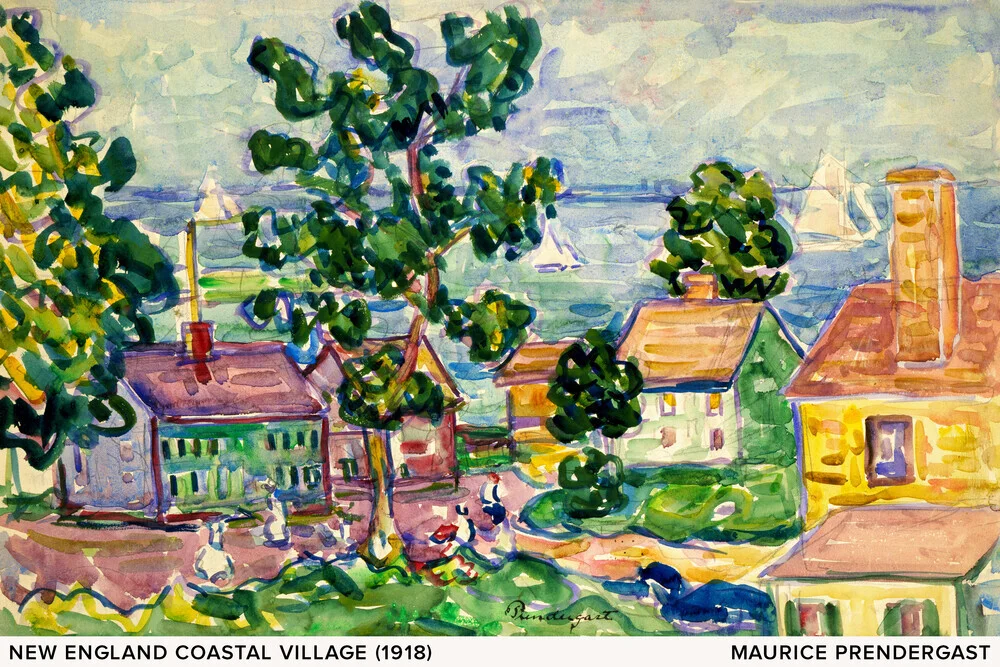 Maurice Prendergast: New England Coastal Village - Fineart photography by Art Classics