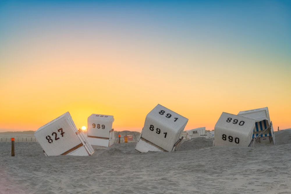 Beach chair chaos in Sankt Peter-Ording - Fineart photography by Michael Valjak