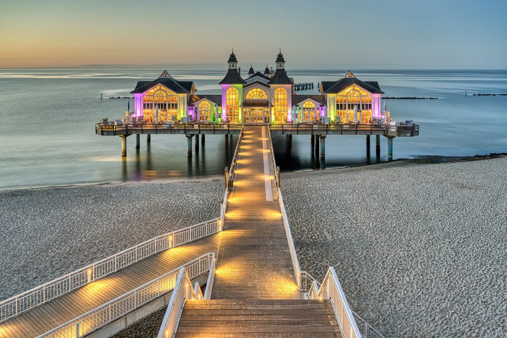 Pier in Sellin on Rügen in the evening - Fineart photography by Michael Valjak