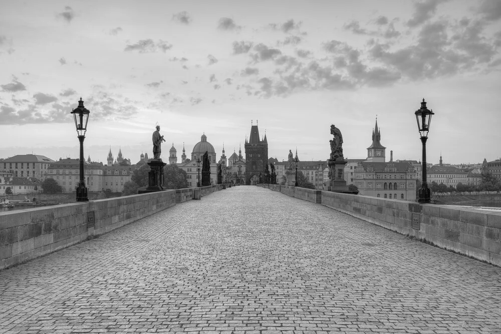 Charles Bridge Prague black and white - Fineart photography by Michael Valjak