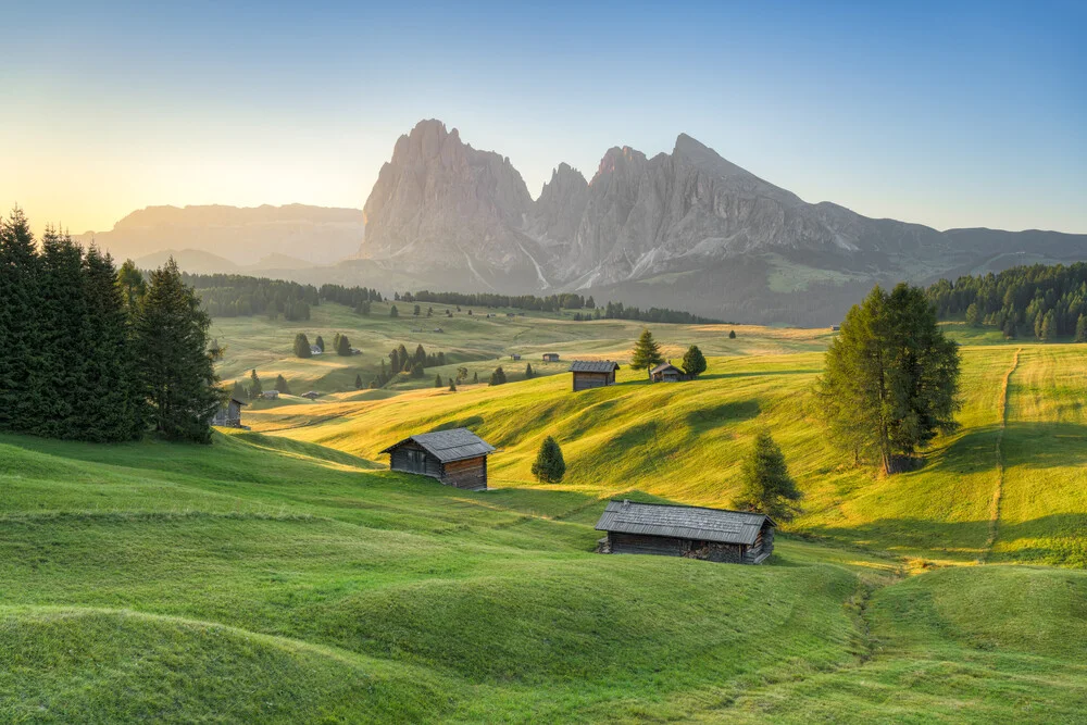 Sommermorgen auf der Seiser Alm - fotokunst von Michael Valjak