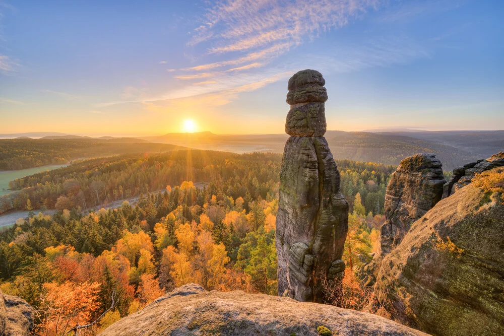 Barbarine in Saxon Switzerland at sunrise - Fineart photography by Michael Valjak