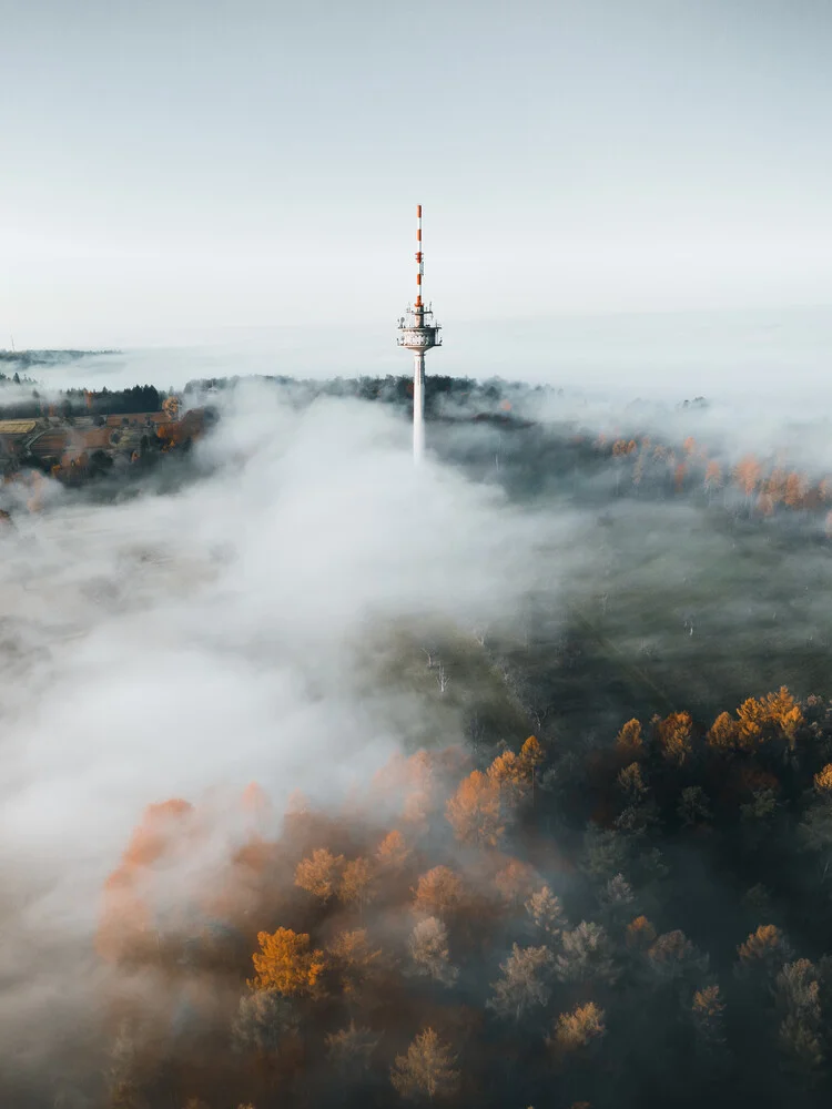 Transmission tower in the fog - Fineart photography by Jan Pallmer