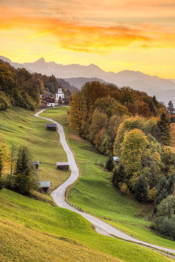 Herbst in Wamberg in Bayern - fotokunst von Michael Valjak