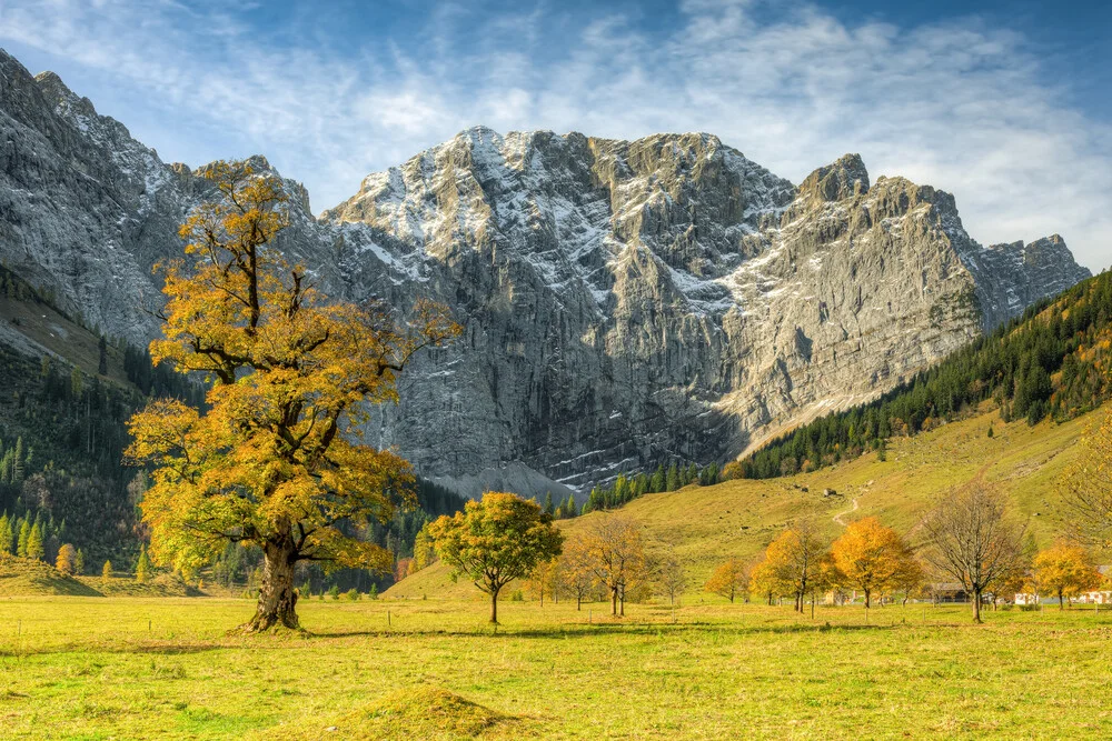 Großer Ahornboden in Österreich im Herbst - fotokunst von Michael Valjak