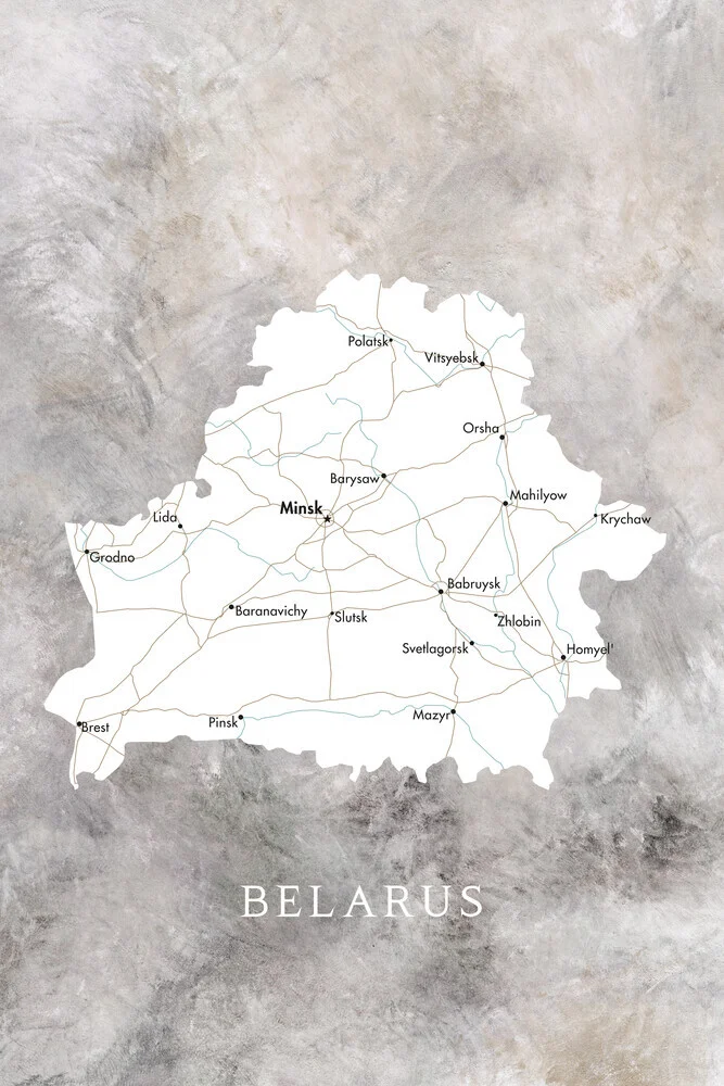 Map of Belarus - fotokunst von Rosana Laiz García