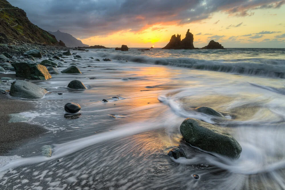 Sunset at Playa de Benijo in Tenerife - Fineart photography by Michael Valjak