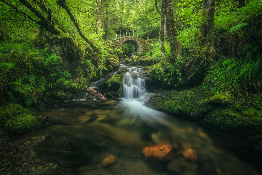 Glencoe Fairy Bridge Wasserfall - fotokunst von Jean Claude Castor