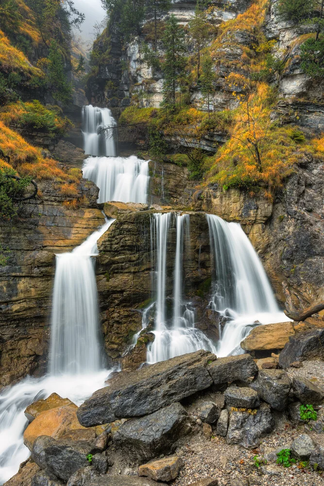 Kuhflucht waterfall Bavaria in autumn - Fineart photography by Michael Valjak