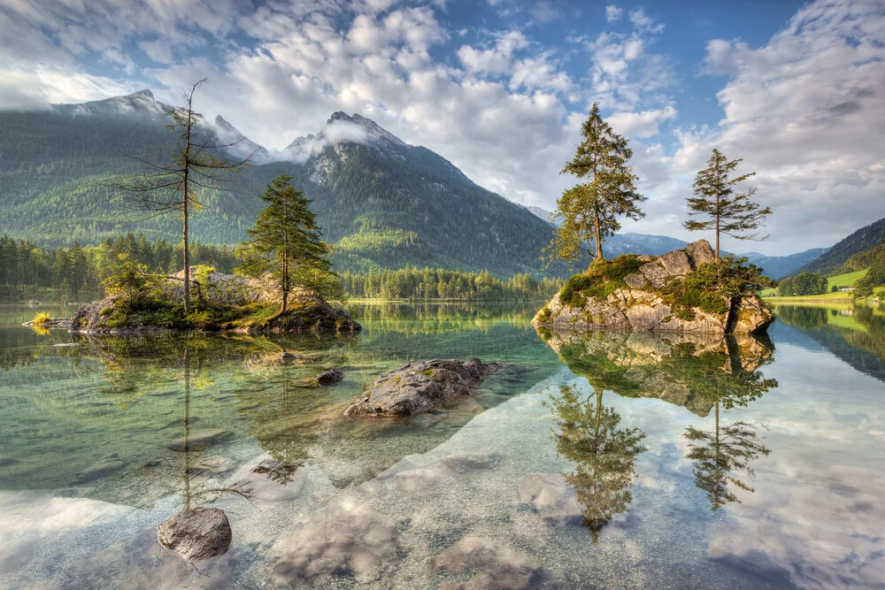 Morning sun at Hintersee lake in Bavaria - Fineart photography by Michael Valjak