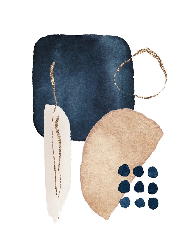 Watercolor Shapes in Navy 4 - Fineart photography by Gal Pittel