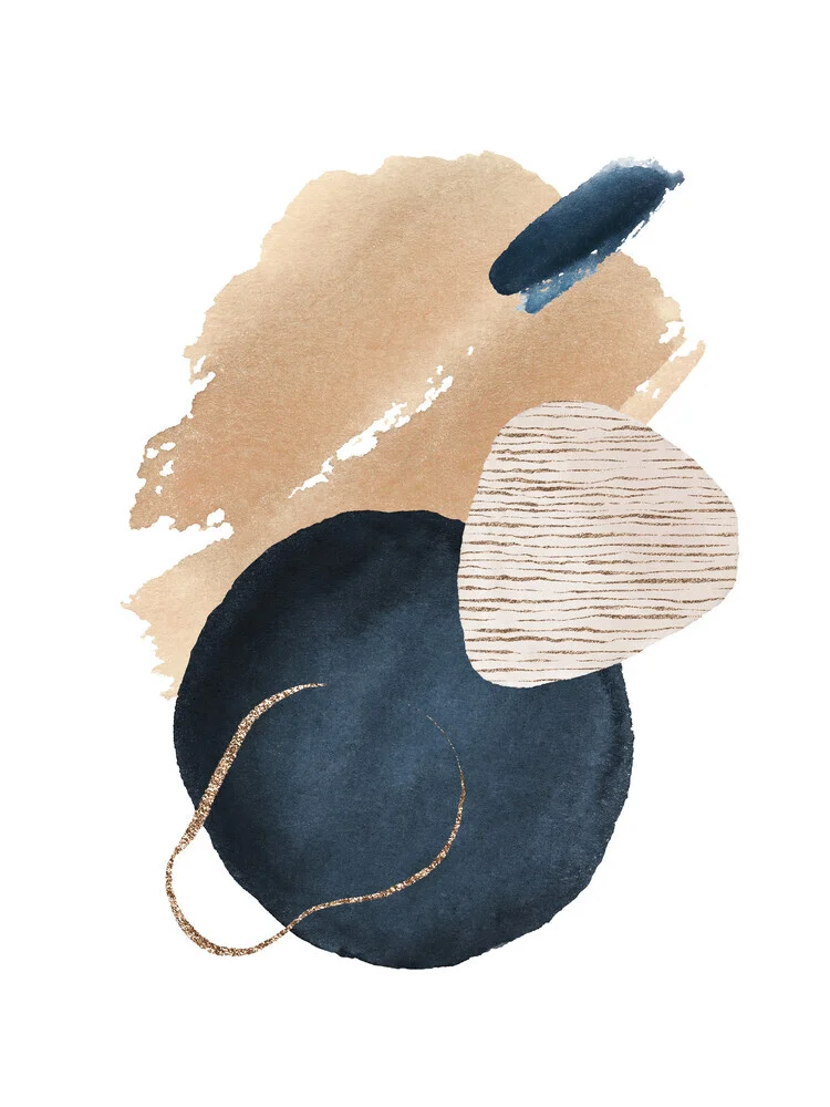 Watercolor Shapes in Navy 6 - Fineart photography by Gal Pittel