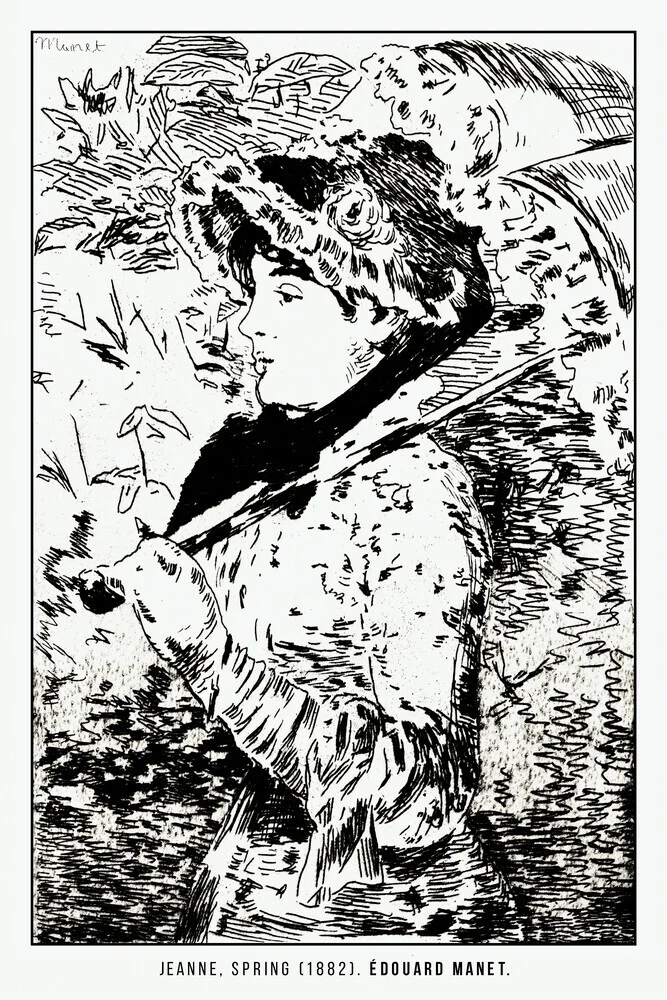 Drawing of Jeanne Spring by Edouard Manet - Fineart photography by Art Classics