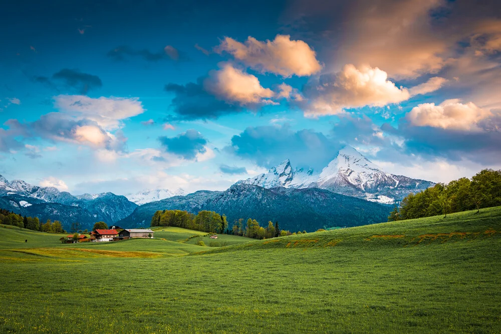 Evening Sky above Mountain Watzmann - Fineart photography by Martin Wasilewski