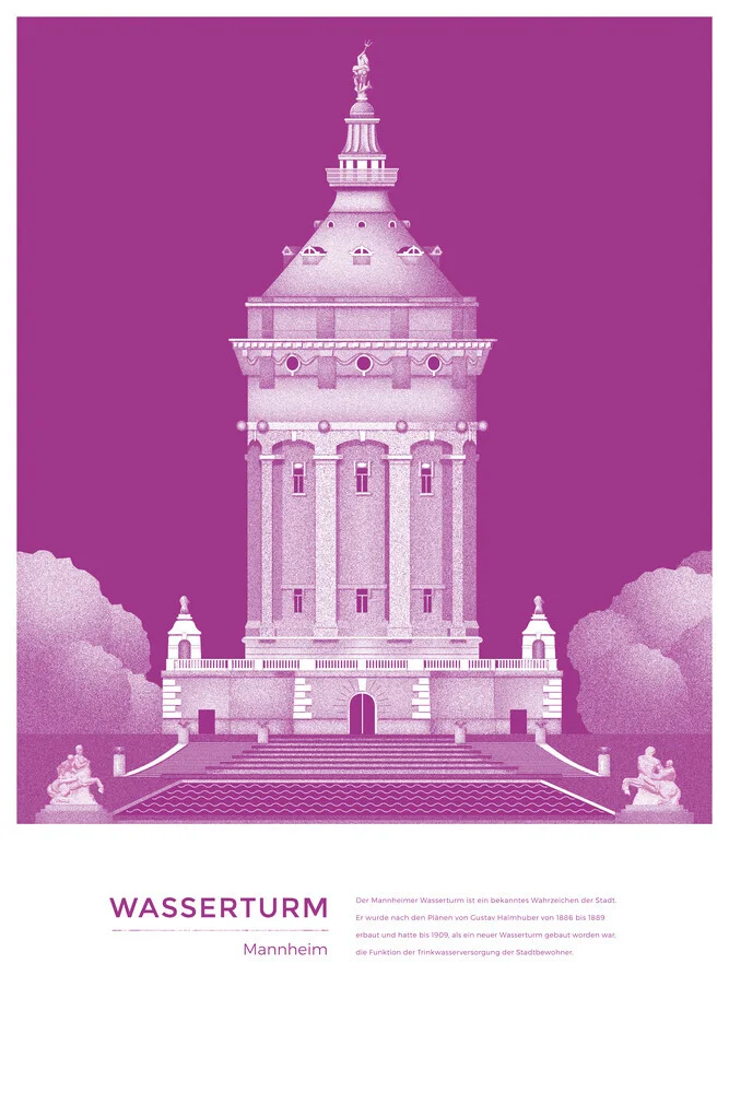 Michael Kunter - Wasserturm Mannheim - fotokunst von The Artcircle