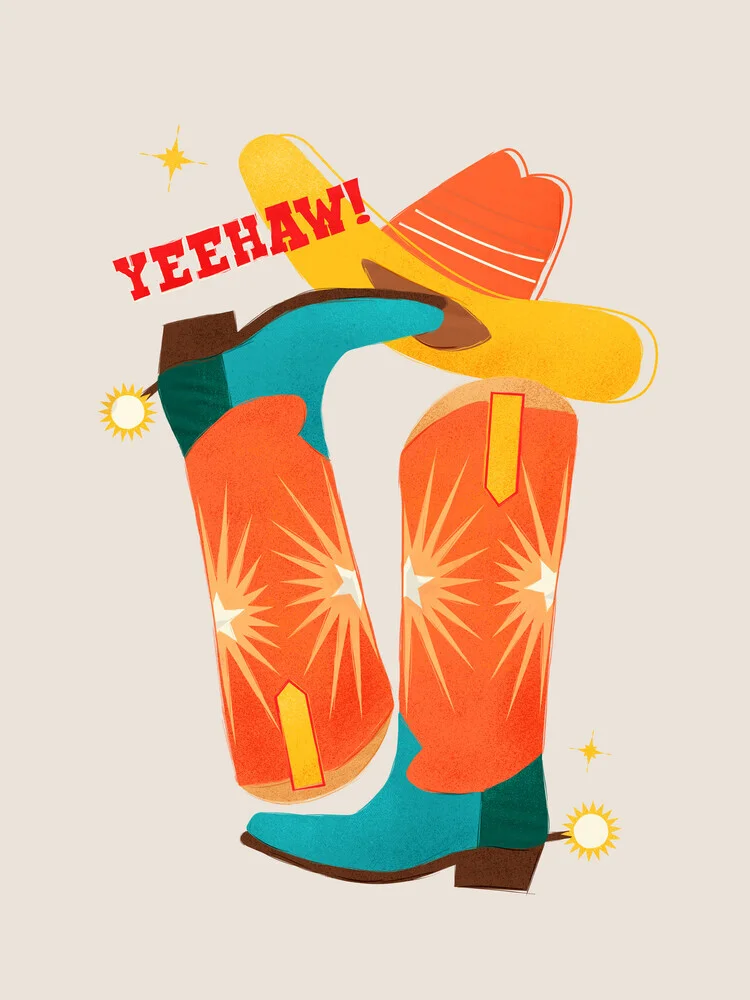 Yeehaw! Bright Cowboy Boots - fotokunst von Ania Więcław