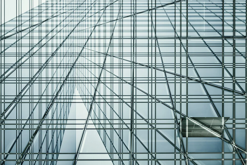 abstrakte Fassade mit Fenster - fotokunst von Roswitha Schleicher-Schwarz