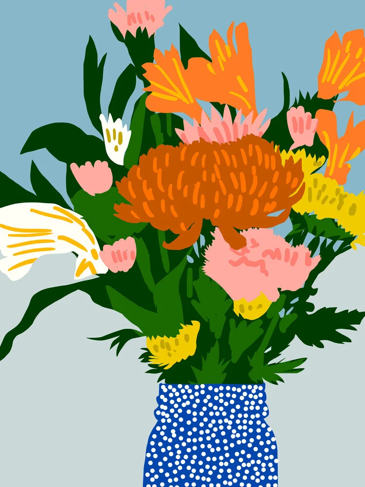 Potted Happiness | Flower Pot Botanical Floral Still Life | Eclectic - fotokunst von Uma Gokhale