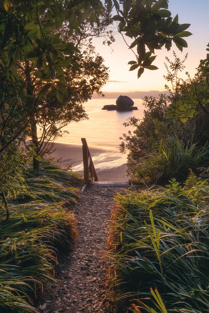 Neuseeland Split Rock am Morgen - fotokunst von Jean Claude Castor