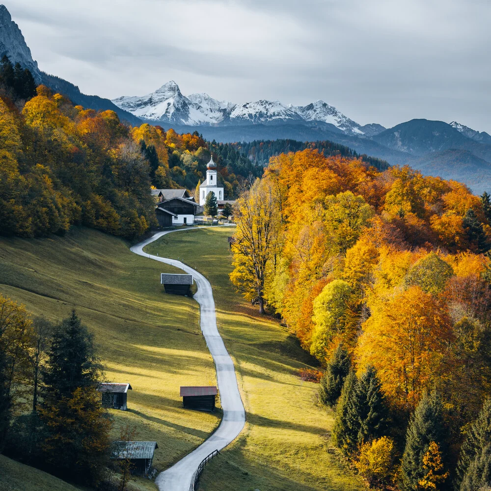 Wamberg near Garmisch-Partenkirchen in autumn - Fineart photography by Franz Sussbauer