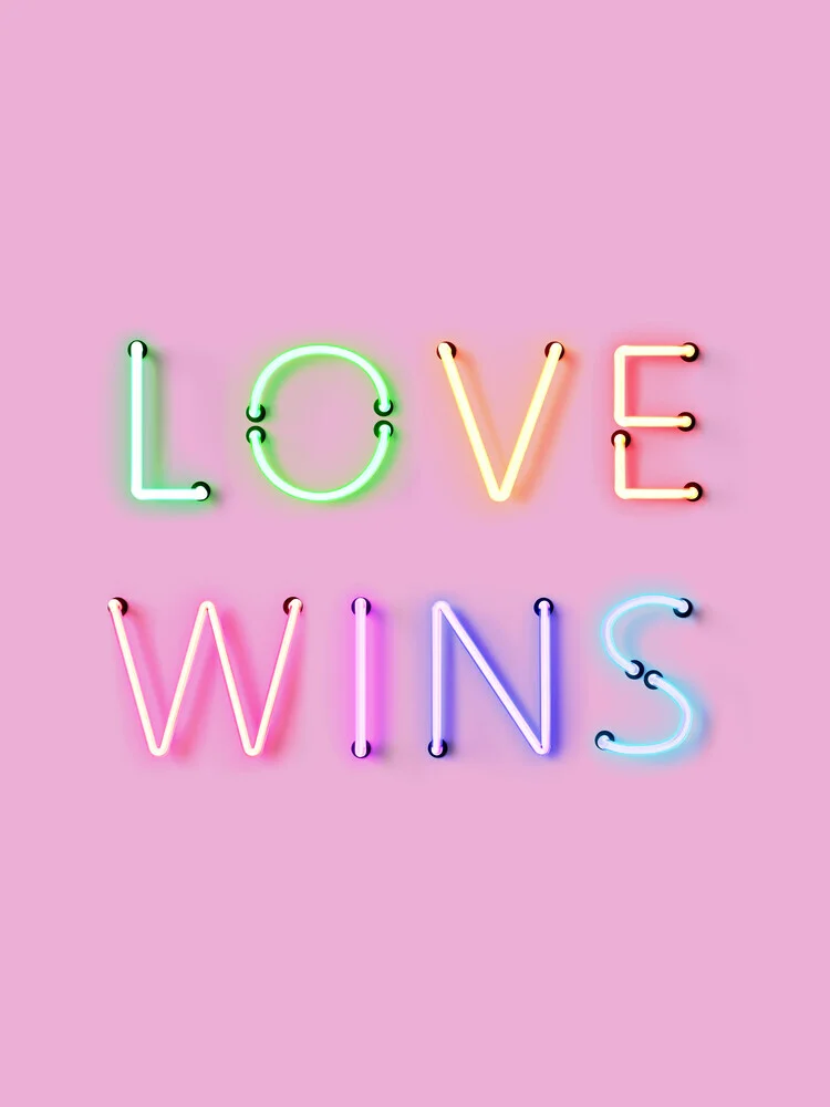 LOVE WINS - Rainbow Neon - fotokunst von Ania Więcław