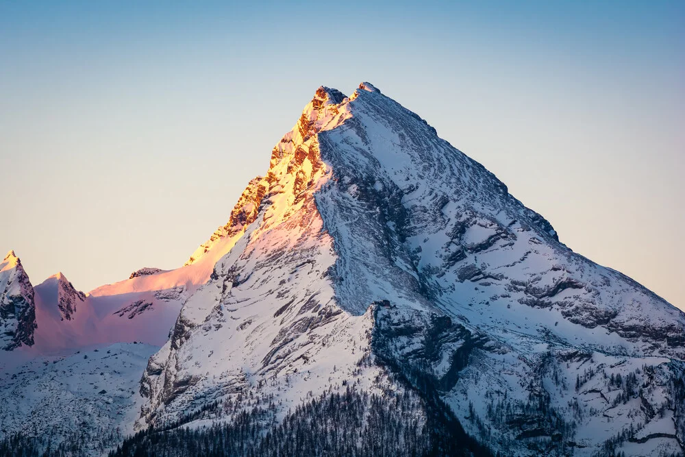 Watzmanngipfel im Sonnenaufgang - fotokunst von Martin Wasilewski