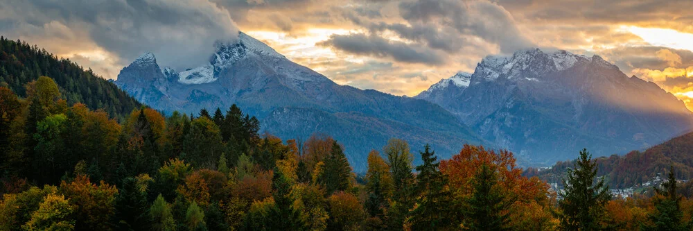 Watzmann und Hochkalter im Sonnenuntergang - fotokunst von Martin Wasilewski