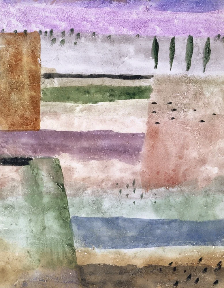 Landscape with Poplars by Paul Klee - fotokunst von Art Classics