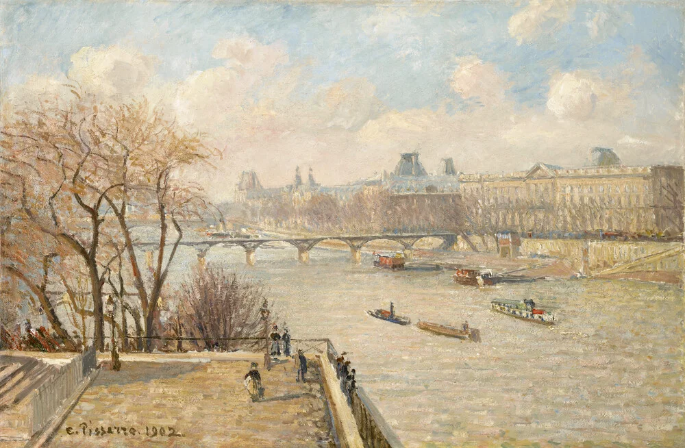 The Louvre from the Pont Neuf by Camille Pissarro - Fineart photography by Art Classics