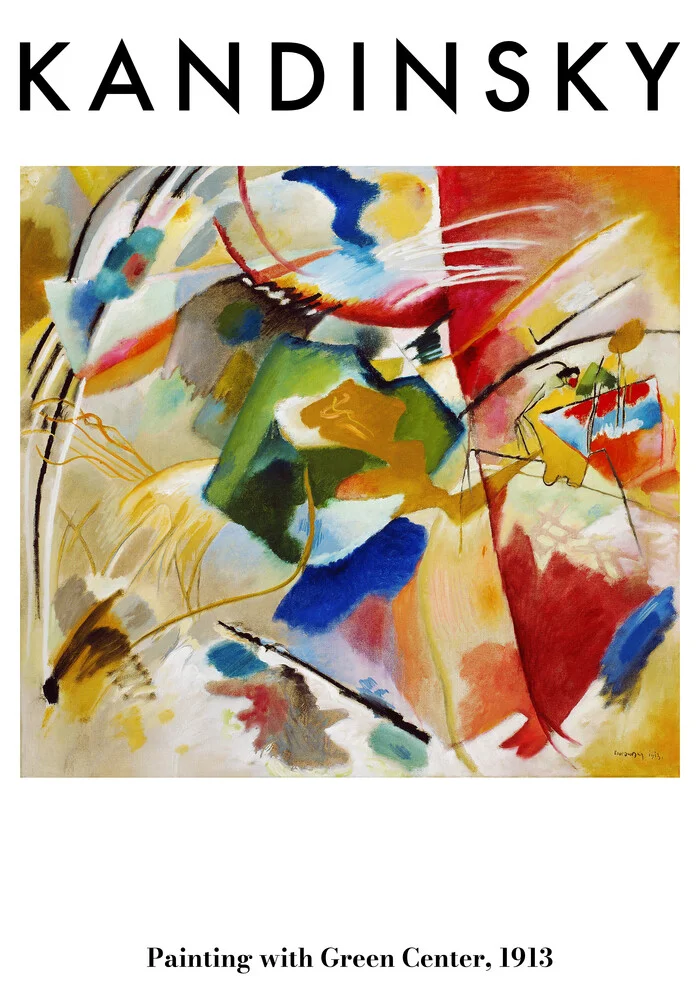 Kandinsky Poster - Painting with Green Center 1913 - fotokunst von Art Classics